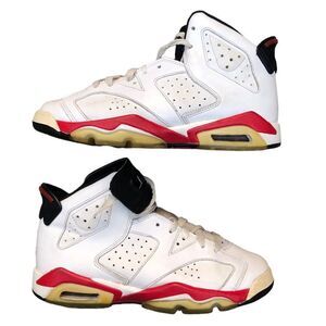 VINTAGE 2010 Air Jordan 6 Retro White Varsity Red Size 6.5